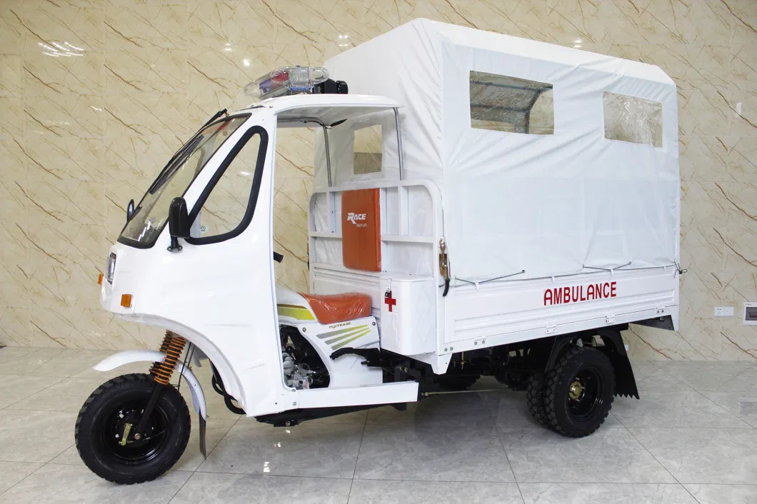 Costom Passenger Petrol Tricycle Ambulance CNG Auto Rickshaw 200cc 3 Wheelers Tricycle for Afghanistan