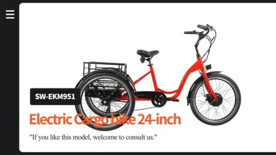 Triciclo elétrico combinado da importação da bicicleta da carga da família da máquina de venda automática 48V da China